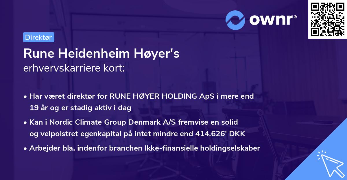 Rune Heidenheim Høyer's erhvervskarriere kort