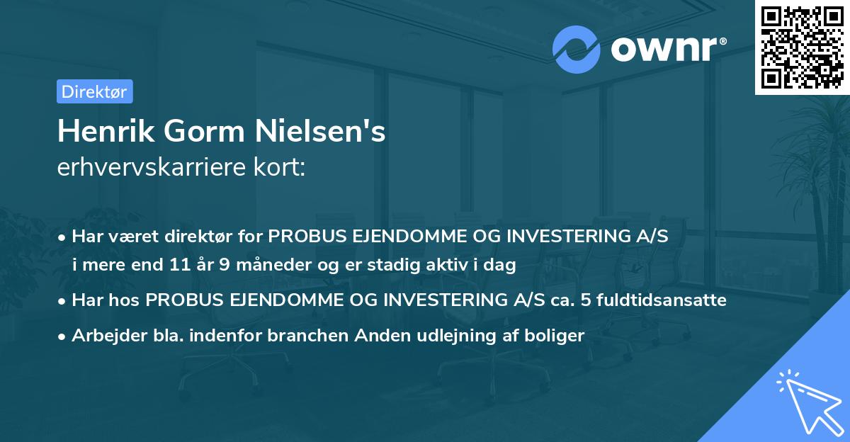 Henrik Gorm Nielsen's erhvervskarriere kort