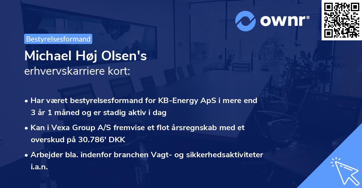 Michael Høj Olsen's erhvervskarriere kort