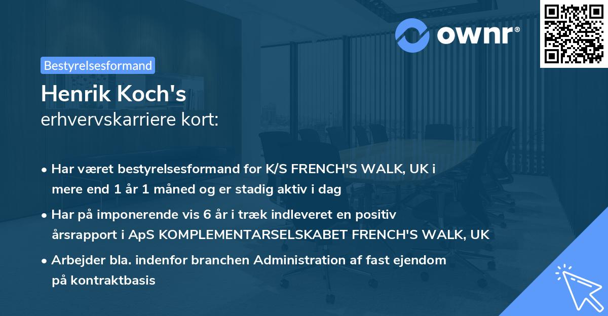 Henrik Koch's erhvervskarriere kort