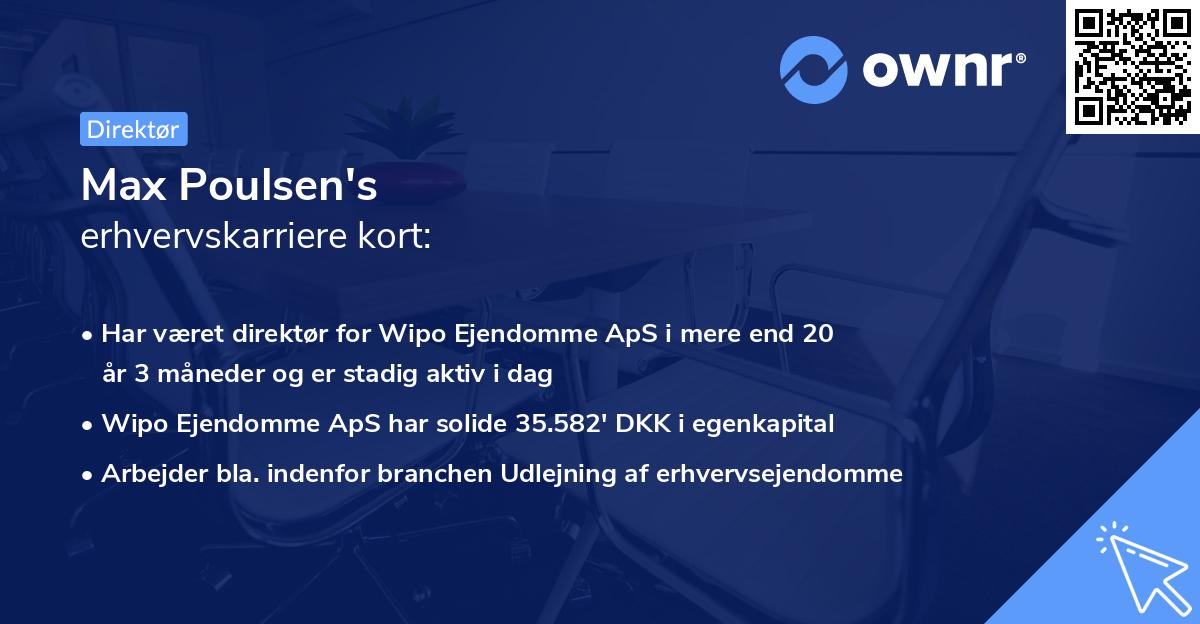 Max Poulsen's erhvervskarriere kort