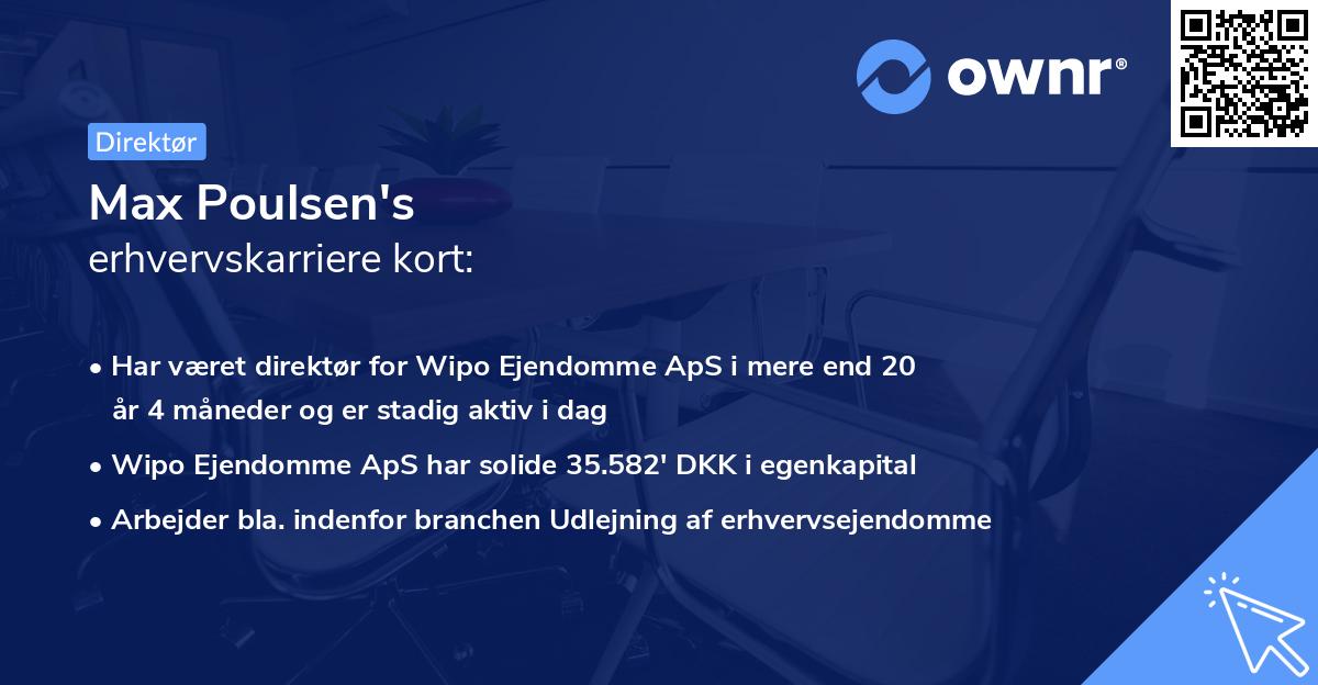 Max Poulsen's erhvervskarriere kort