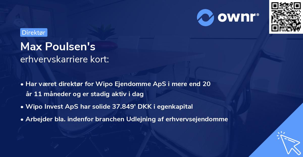 Max Poulsen's erhvervskarriere kort