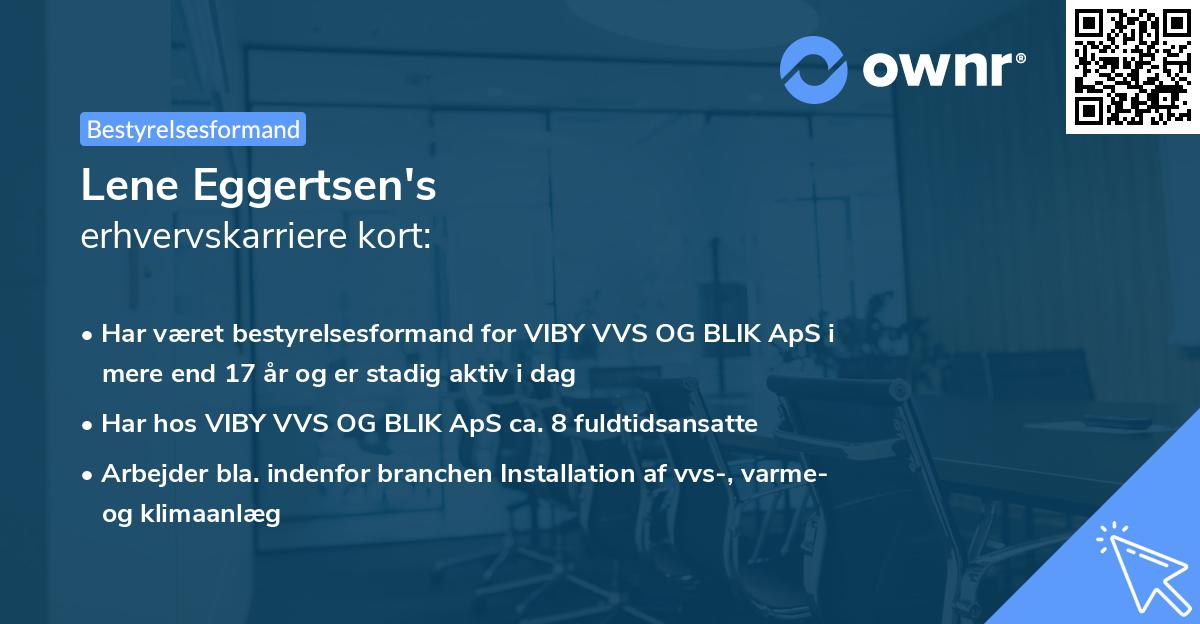 Lene Eggertsen's erhvervskarriere kort