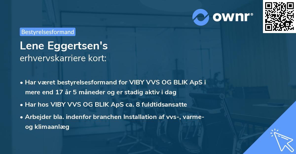 Lene Eggertsen's erhvervskarriere kort