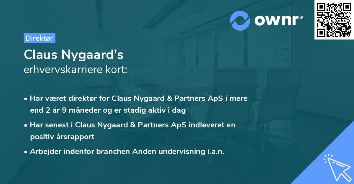 Claus Nygaard's erhvervskarriere kort