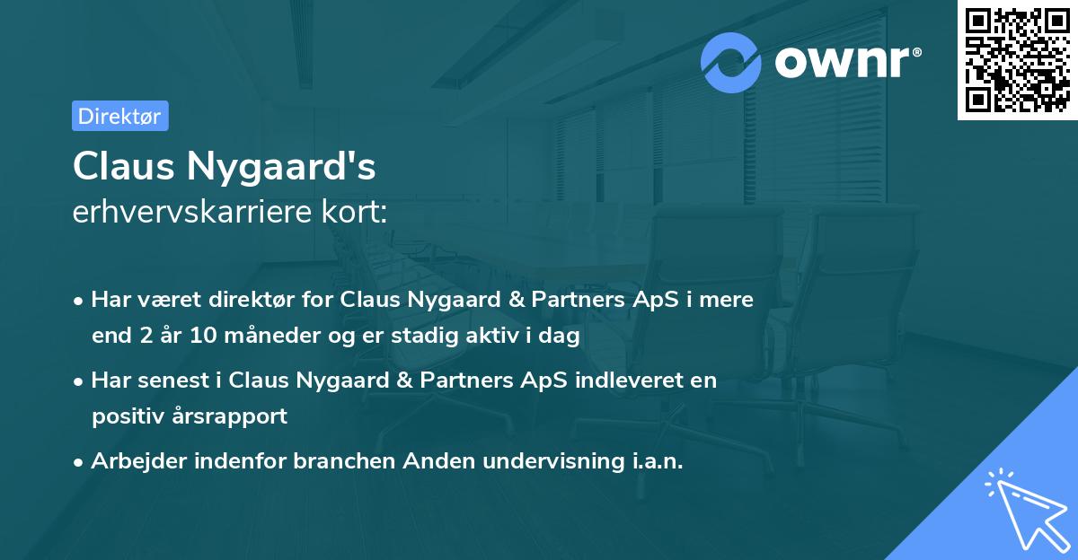 Claus Nygaard's erhvervskarriere kort