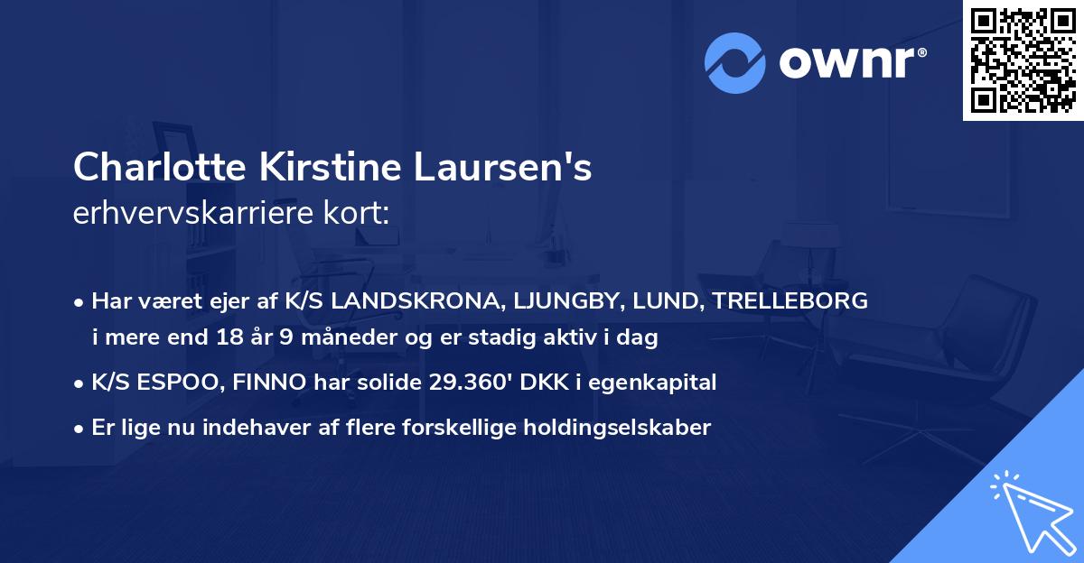 Charlotte Kirstine Laursen's erhvervskarriere kort