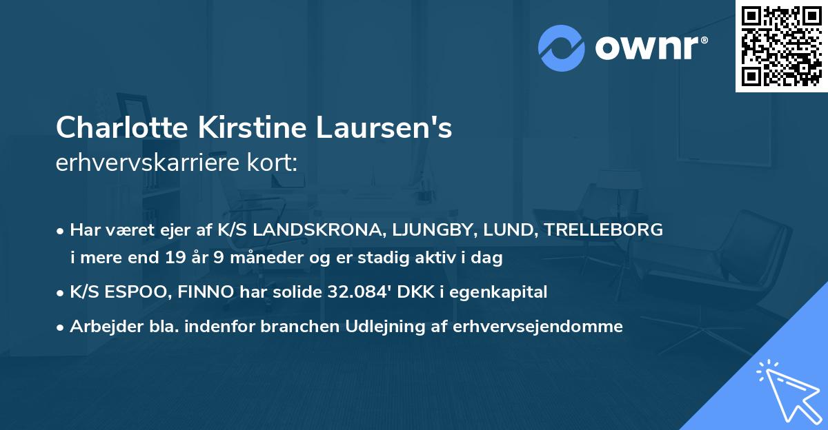 Charlotte Kirstine Laursen's erhvervskarriere kort