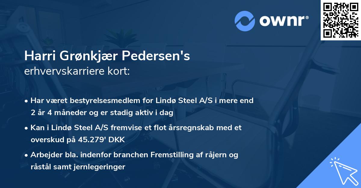 Harri Grønkjær Pedersen's erhvervskarriere kort