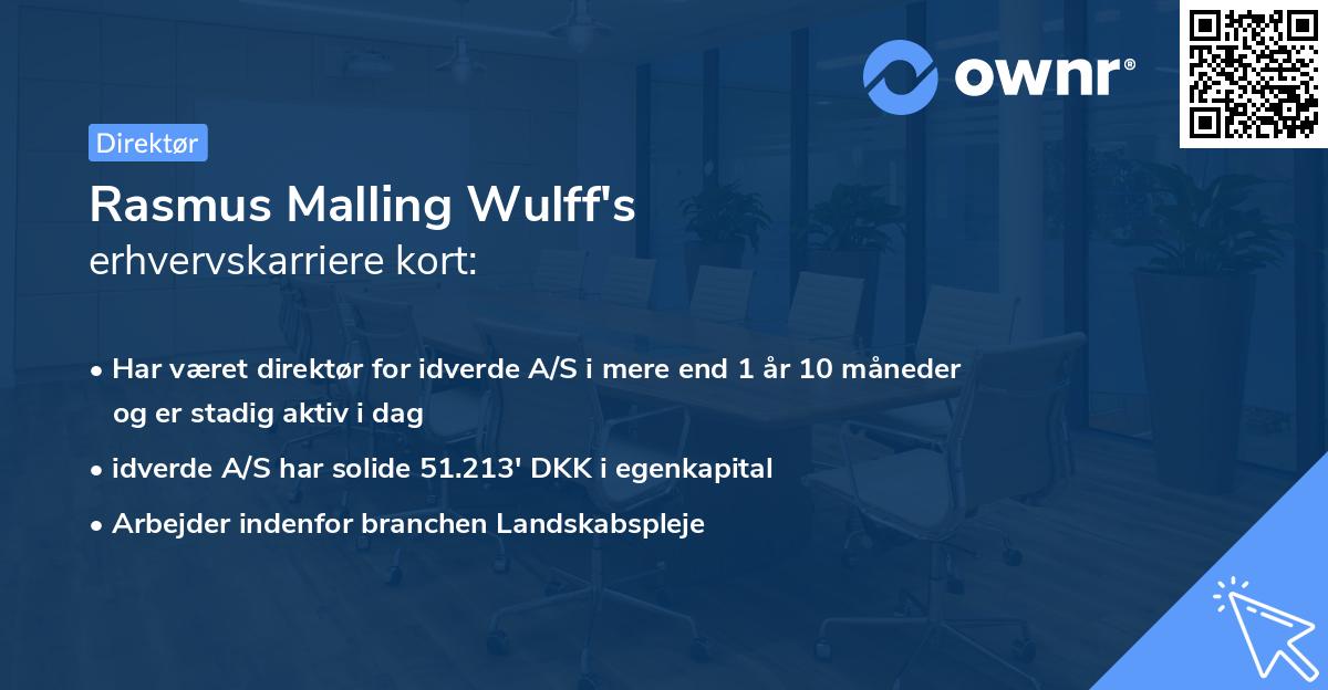 Rasmus Malling Wulff's erhvervskarriere kort