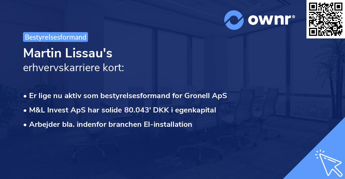 Martin Lissau's erhvervskarriere kort