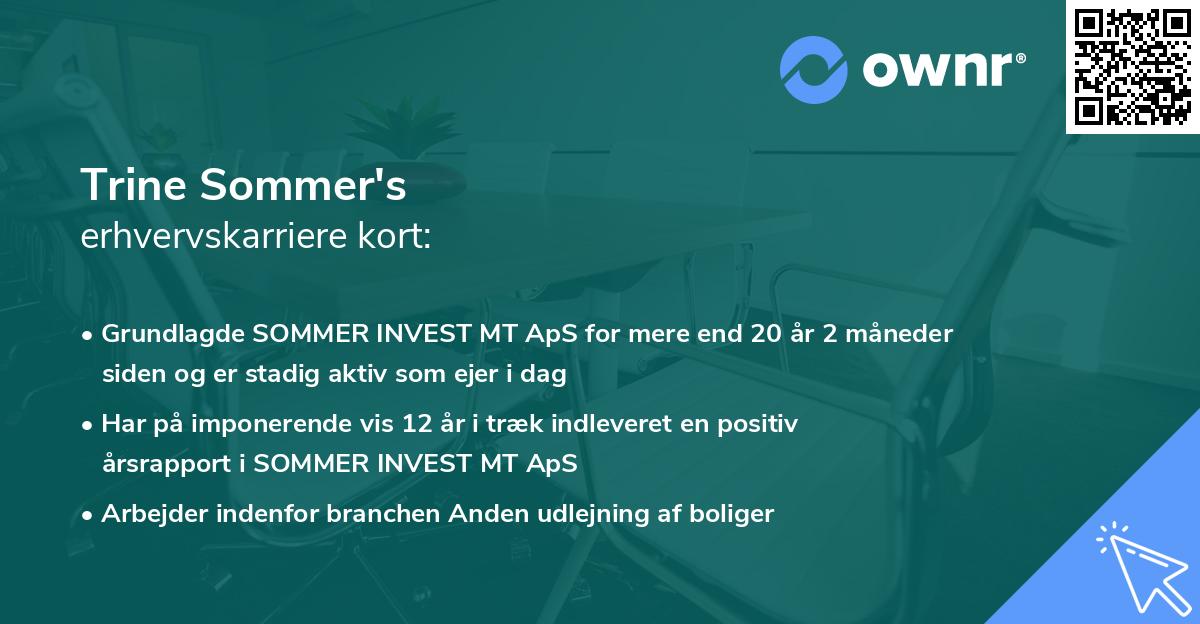 Trine Sommer's erhvervskarriere kort