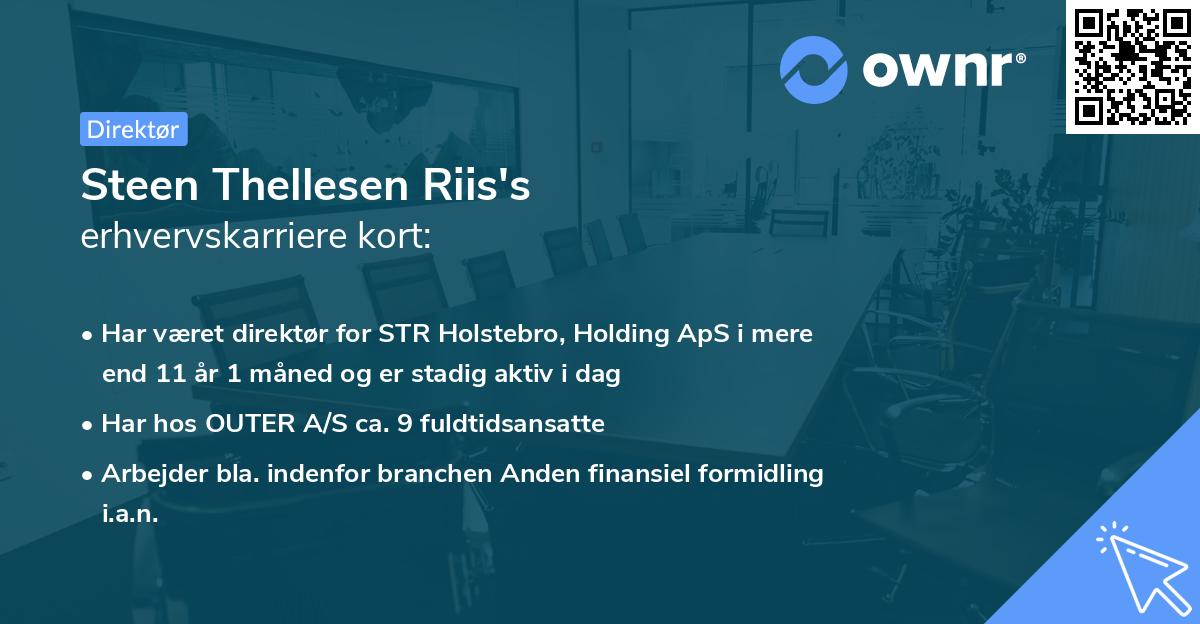 Steen Thellesen Riis's erhvervskarriere kort