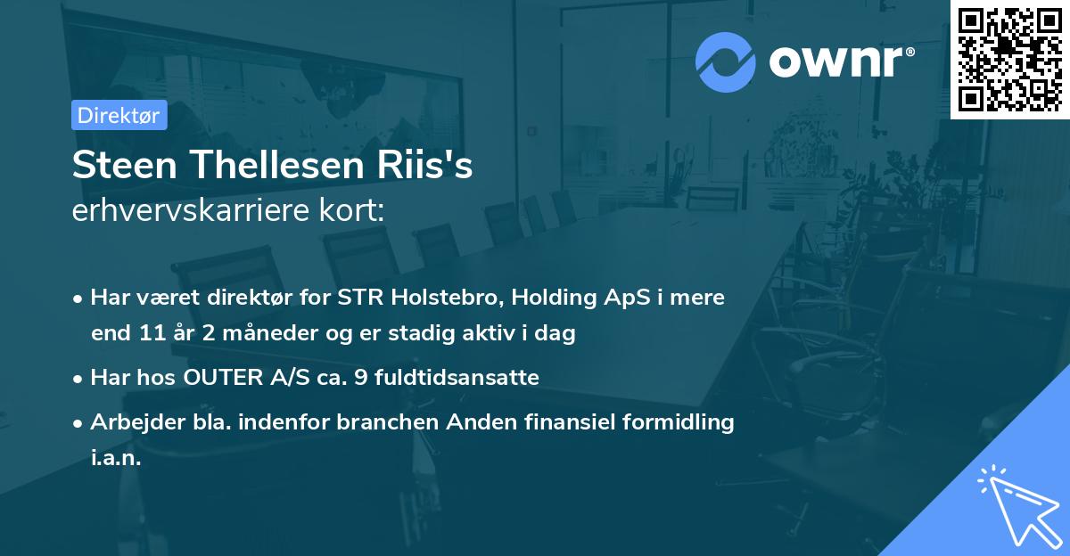 Steen Thellesen Riis's erhvervskarriere kort