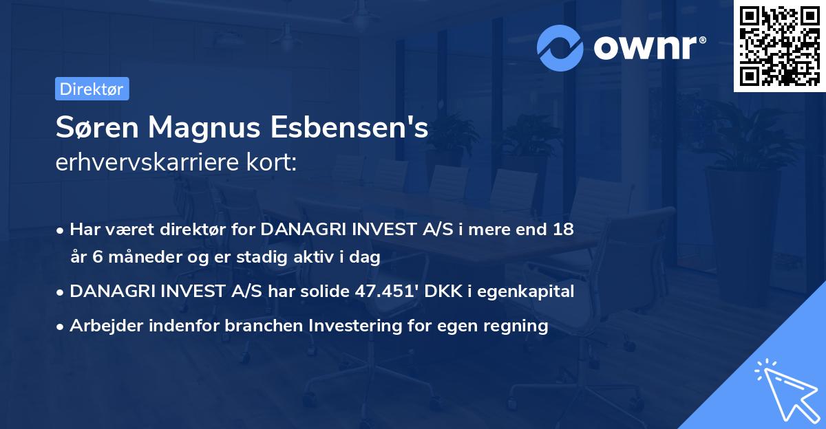 Søren Magnus Esbensen's erhvervskarriere kort