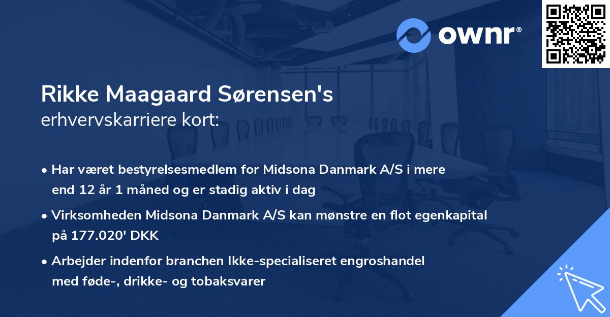 Rikke Maagaard Sørensen's erhvervskarriere kort