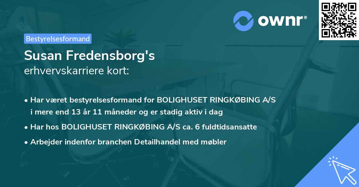 Susan Fredensborg's erhvervskarriere kort