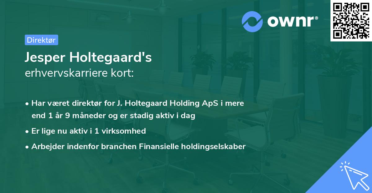 Jesper Holtegaard's erhvervskarriere kort