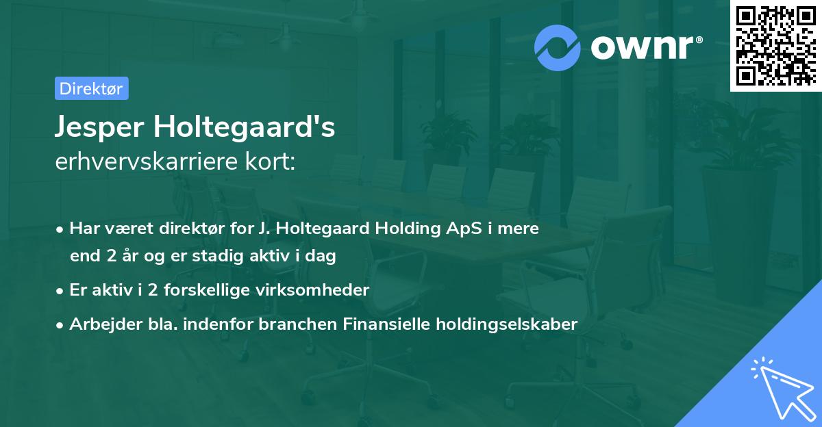 Jesper Holtegaard's erhvervskarriere kort