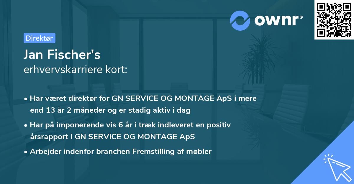 Jan Fischer's erhvervskarriere kort