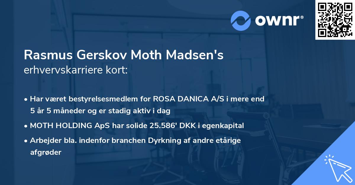 Rasmus Gerskov Moth Madsen's erhvervskarriere kort