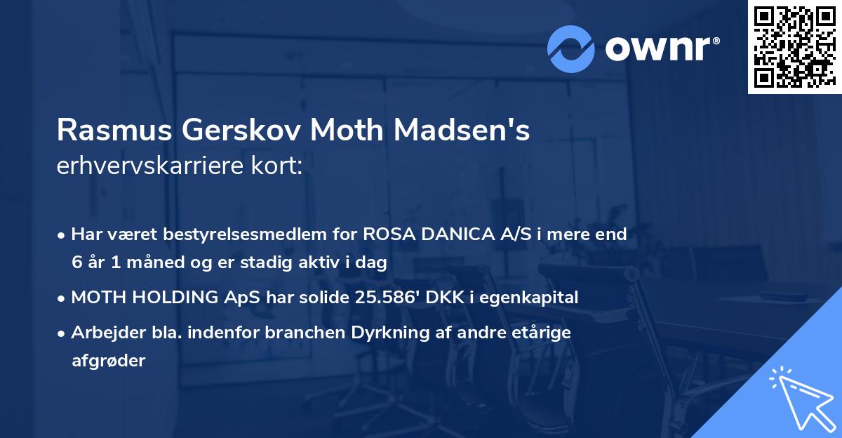 Rasmus Gerskov Moth Madsen's erhvervskarriere kort