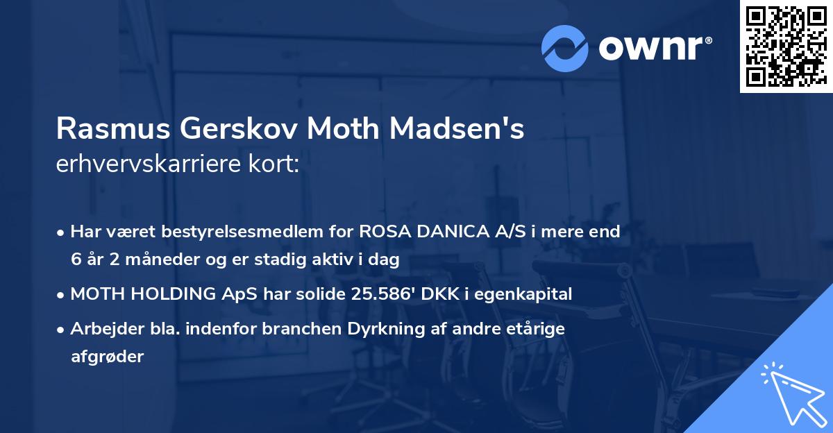 Rasmus Gerskov Moth Madsen's erhvervskarriere kort