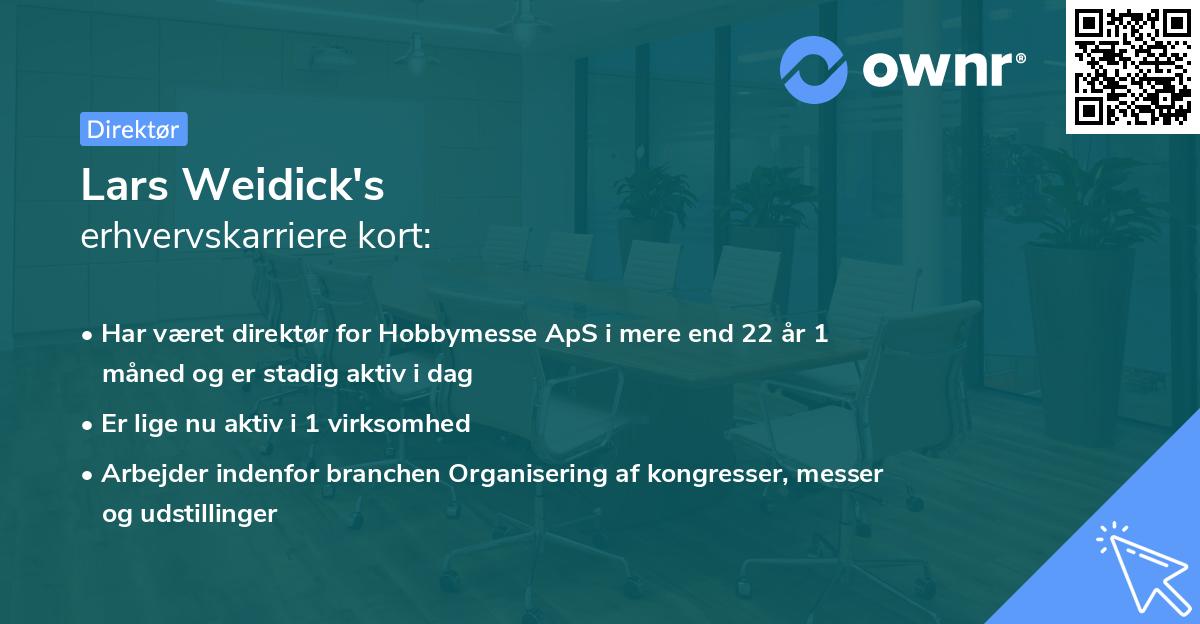 Lars Weidick's erhvervskarriere kort