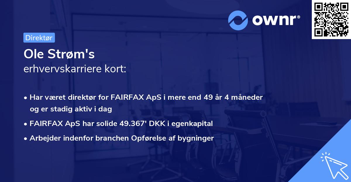 Ole Strøm's erhvervskarriere kort