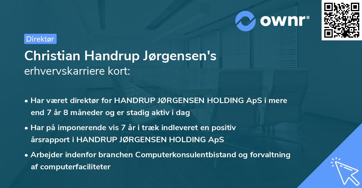 Christian Handrup Jørgensen's erhvervskarriere kort