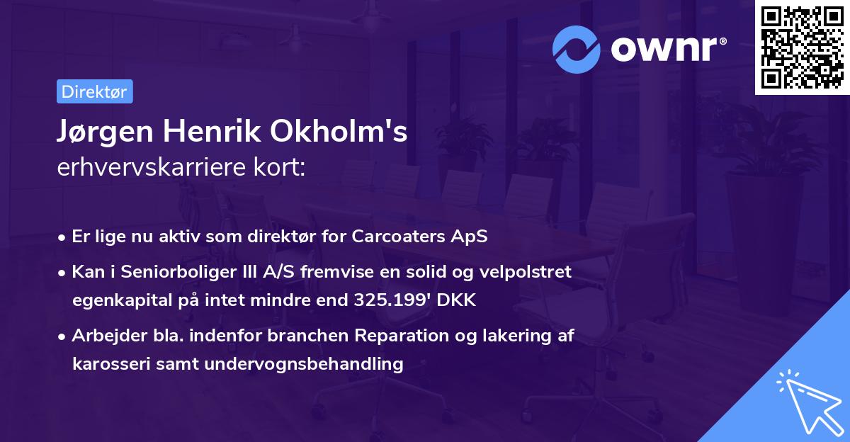 Jørgen Henrik Okholm's erhvervskarriere kort