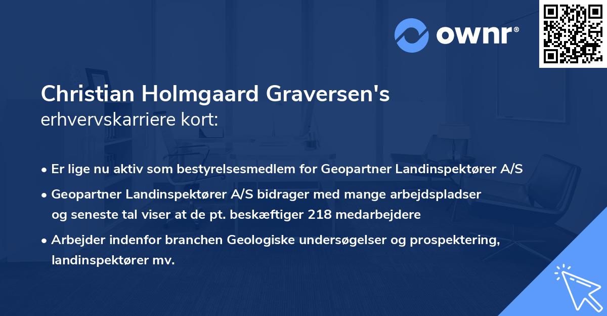 Christian Holmgaard Graversen's erhvervskarriere kort