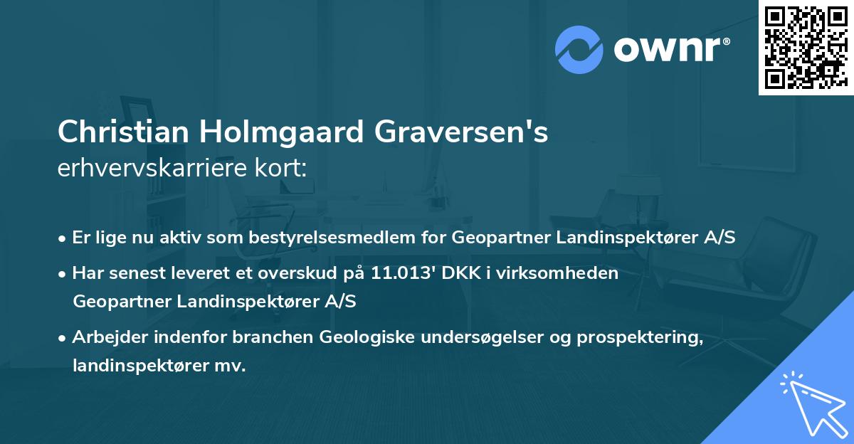 Christian Holmgaard Graversen's erhvervskarriere kort
