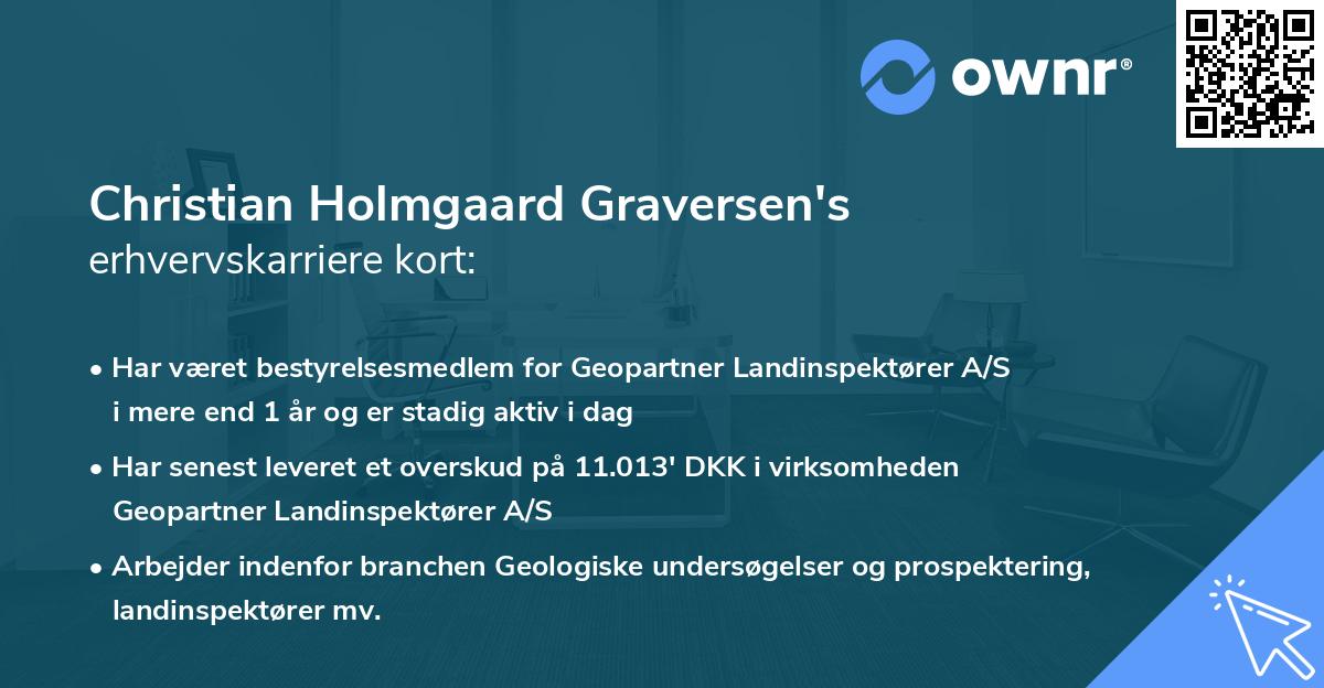 Christian Holmgaard Graversen's erhvervskarriere kort
