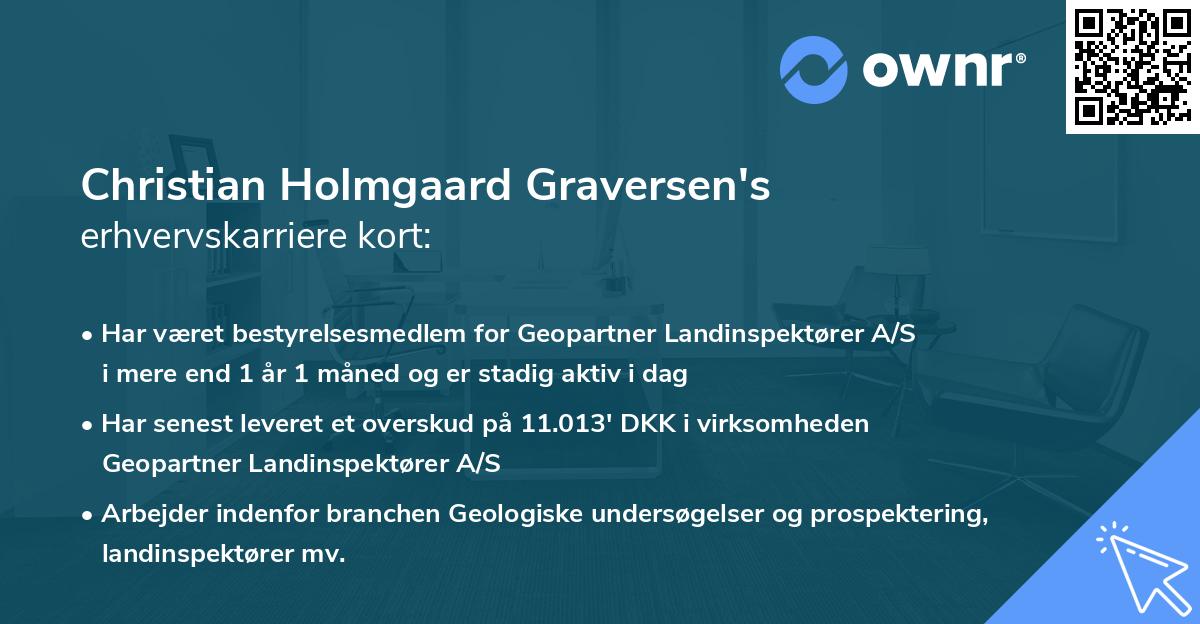 Christian Holmgaard Graversen's erhvervskarriere kort