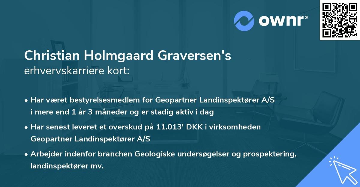 Christian Holmgaard Graversen's erhvervskarriere kort