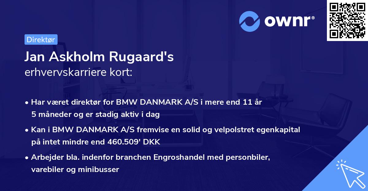 Jan Askholm Rugaard's erhvervskarriere kort