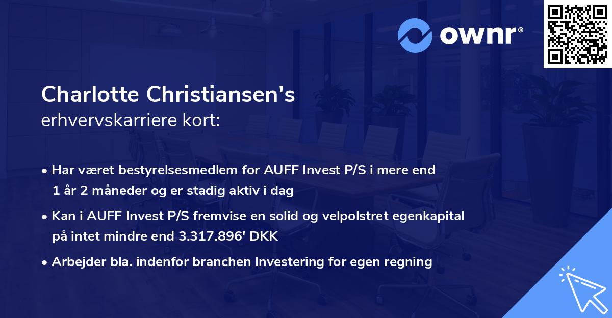 Charlotte Christiansen's erhvervskarriere kort