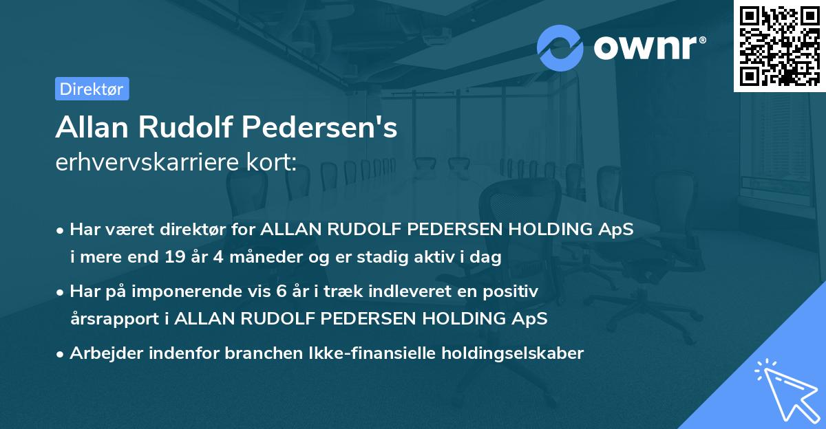 Allan Rudolf Pedersen's erhvervskarriere kort