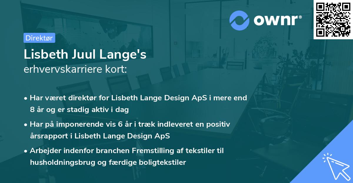 Lisbeth Juul Lange's erhvervskarriere kort