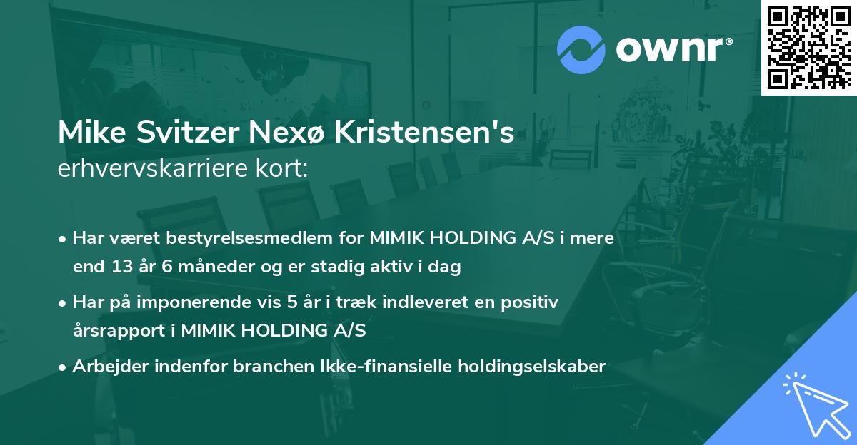 Mike Svitzer Nexø Kristensen's erhvervskarriere kort