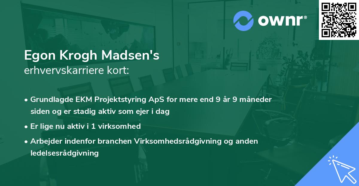 Egon Krogh Madsen's erhvervskarriere kort