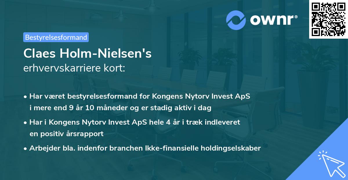 Claes Holm-Nielsen's erhvervskarriere kort