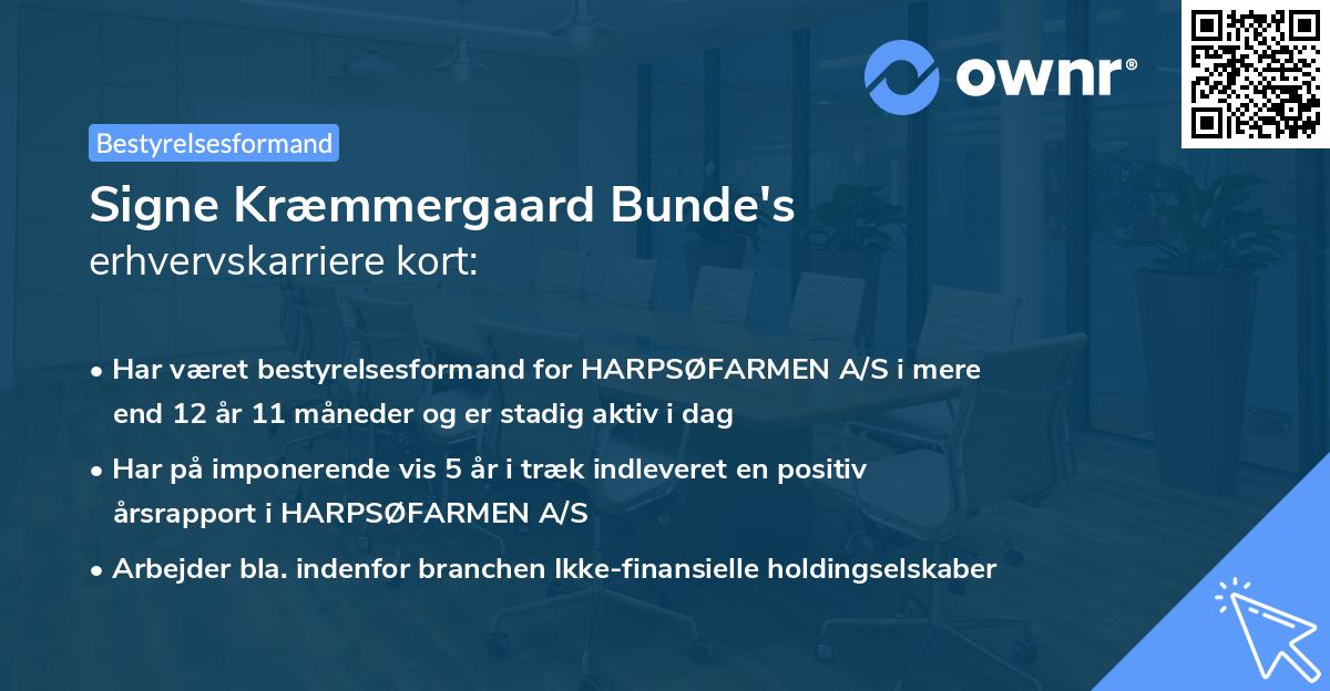 Signe Kræmmergaard Bunde's erhvervskarriere kort