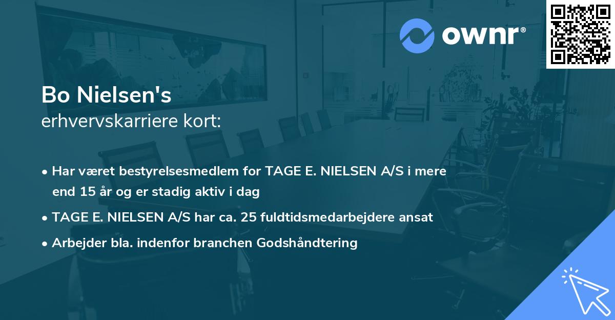 Bo Nielsen's erhvervskarriere kort