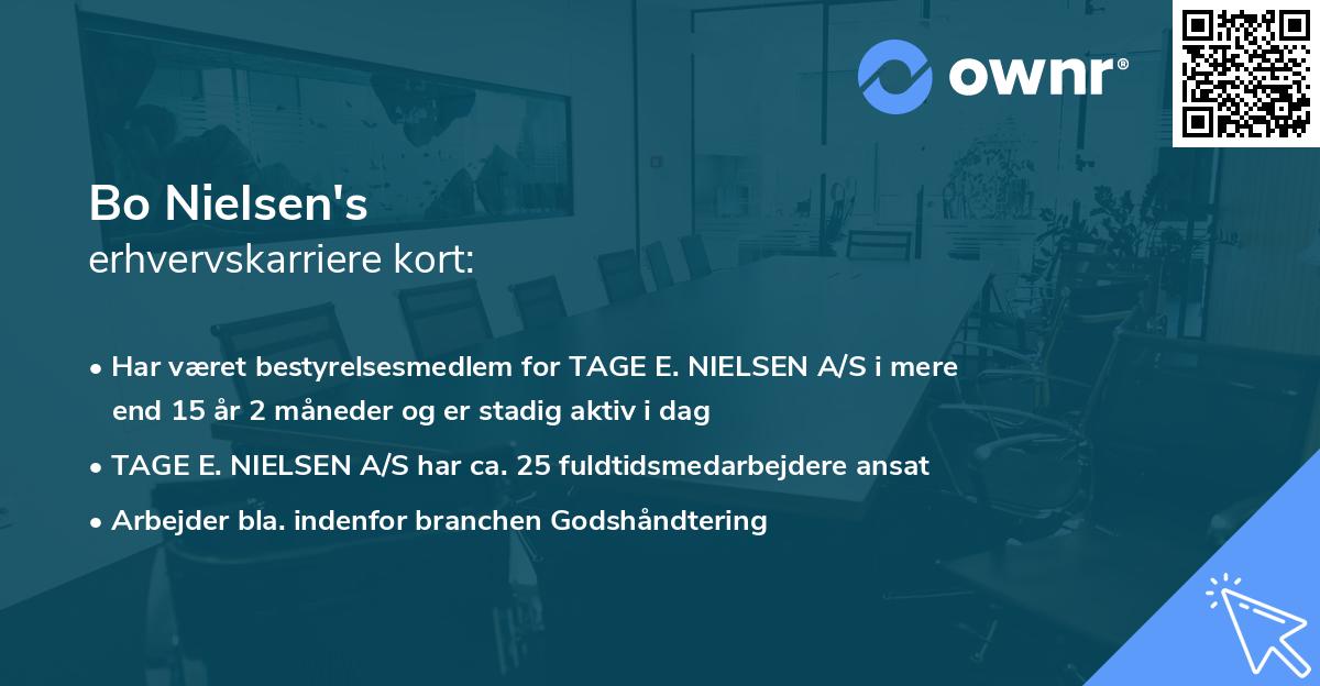 Bo Nielsen's erhvervskarriere kort