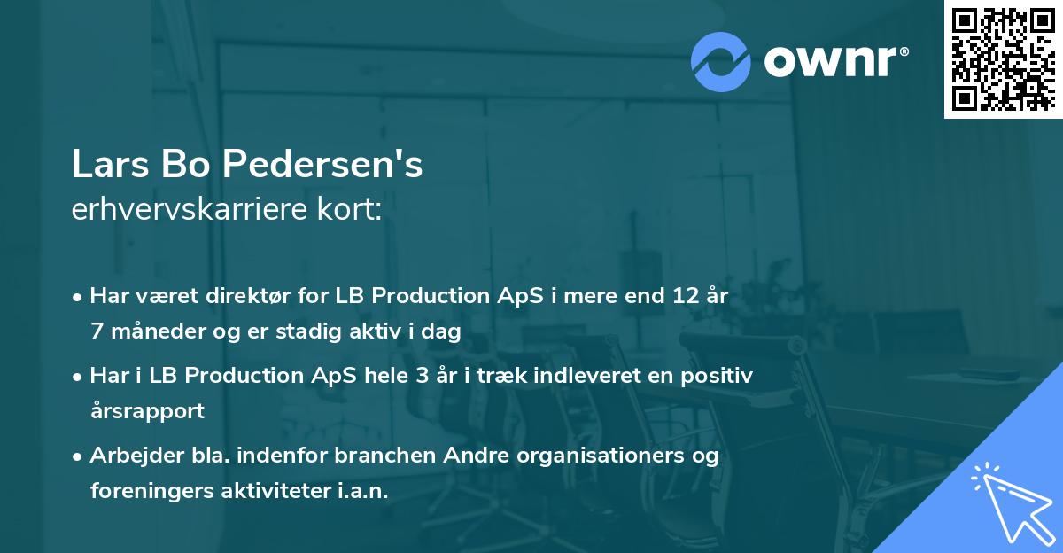Lars Bo Pedersen's erhvervskarriere kort