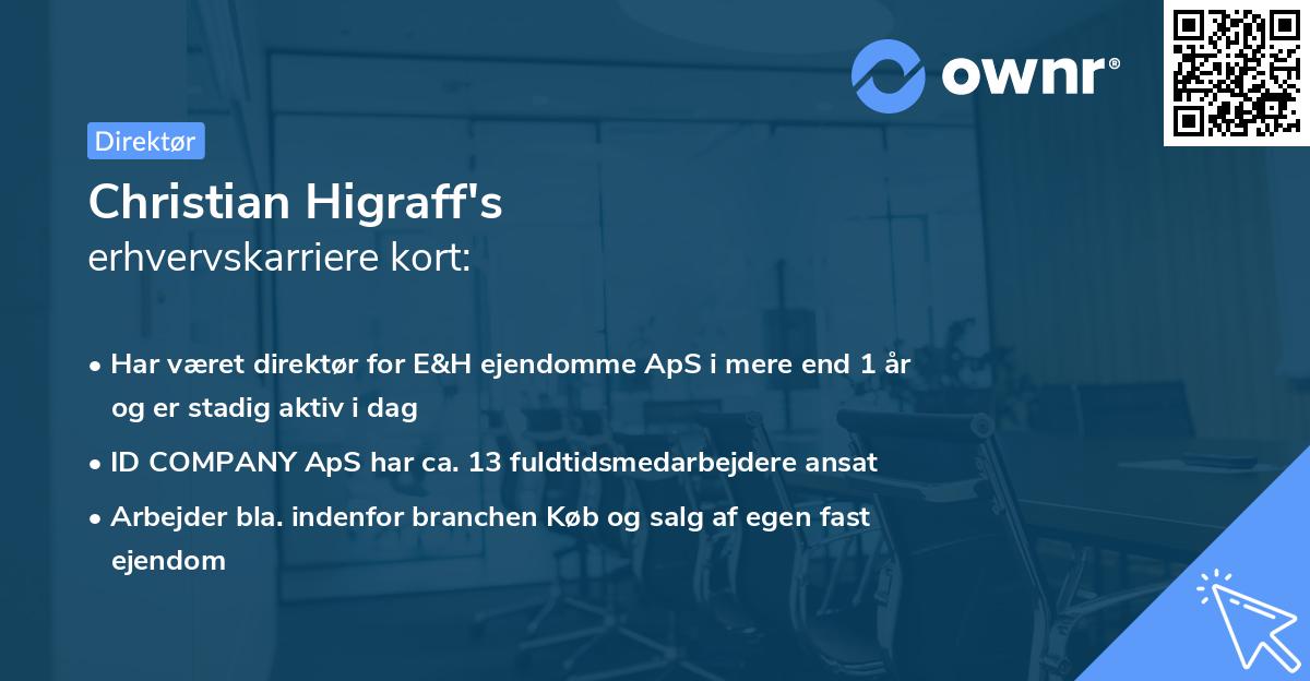 Christian Higraff's erhvervskarriere kort