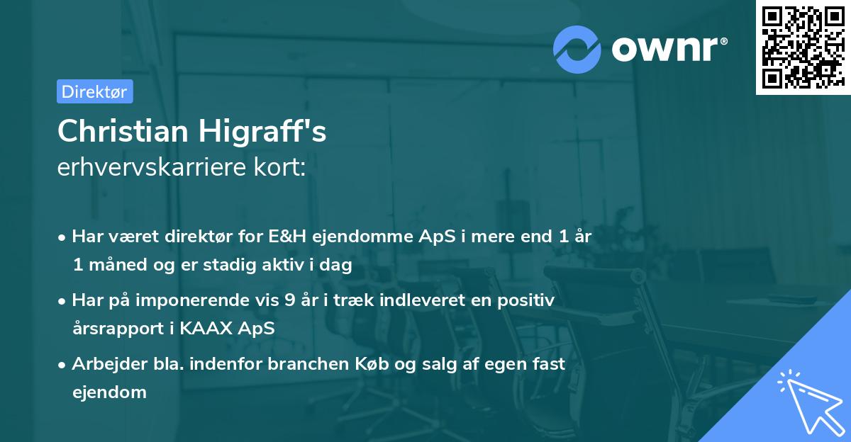 Christian Higraff's erhvervskarriere kort